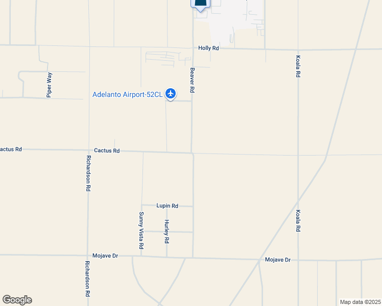 map of restaurants, bars, coffee shops, grocery stores, and more near Cactus Road in Adelanto