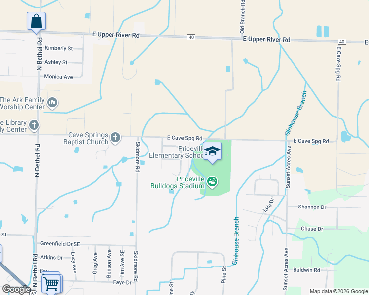 map of restaurants, bars, coffee shops, grocery stores, and more near 390 Cave Spring Road in Decatur
