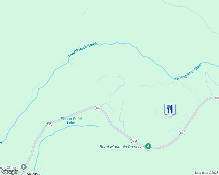map of restaurants, bars, coffee shops, grocery stores, and more near 447 Big Oak Drive in Jasper