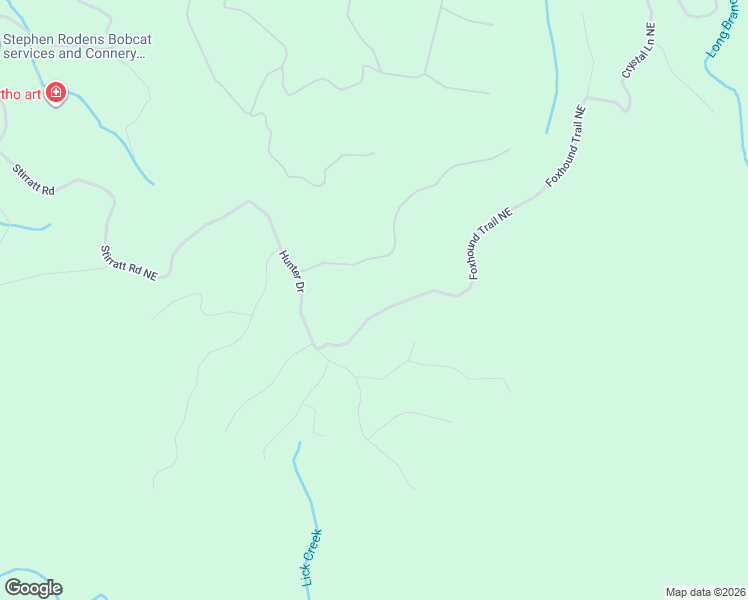 map of restaurants, bars, coffee shops, grocery stores, and more near 1275 Foxhound Trail Northeast in Ranger