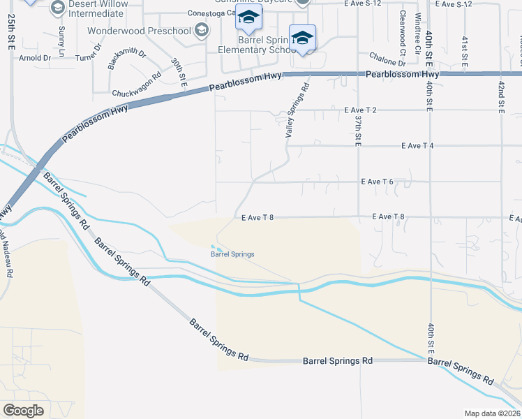 map of restaurants, bars, coffee shops, grocery stores, and more near East Avenue T8 in Los Angeles County