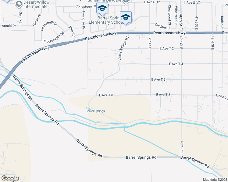 map of restaurants, bars, coffee shops, grocery stores, and more near 3335 East Avenue T 8 in Palmdale
