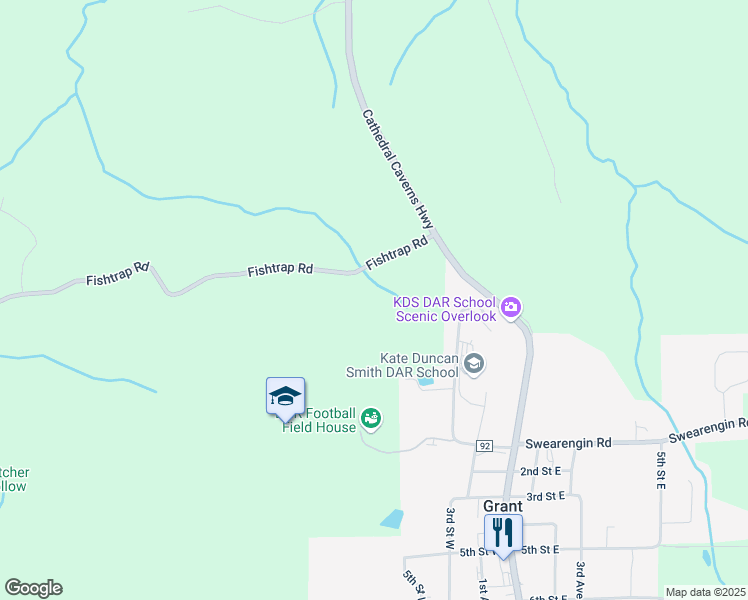 map of restaurants, bars, coffee shops, grocery stores, and more near in Grant