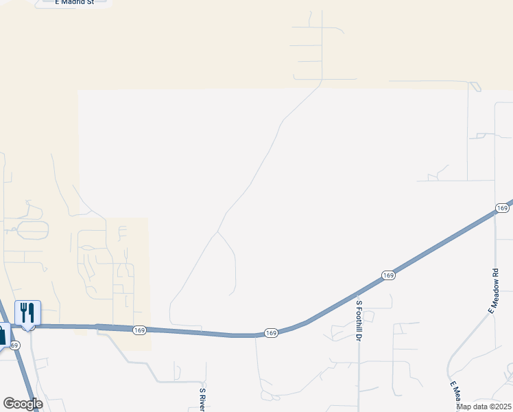 map of restaurants, bars, coffee shops, grocery stores, and more near North Outback Road in Dewey-Humboldt