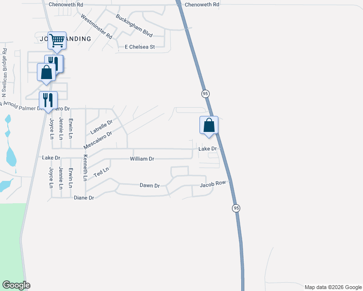 map of restaurants, bars, coffee shops, grocery stores, and more near 3150 Lake Drive in Lake Havasu City