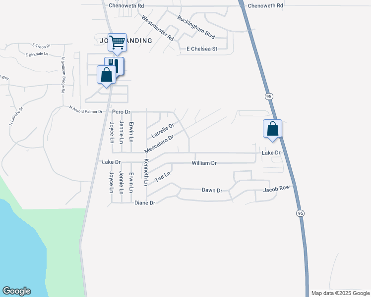 map of restaurants, bars, coffee shops, grocery stores, and more near 3052 Lake Drive in Lake Havasu City
