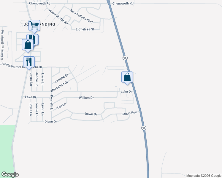 map of restaurants, bars, coffee shops, grocery stores, and more near 3158 Lake Drive in Lake Havasu City