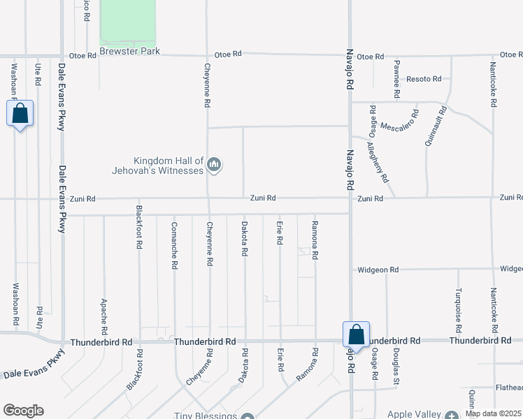 map of restaurants, bars, coffee shops, grocery stores, and more near 21424 Zuni Road in Apple Valley