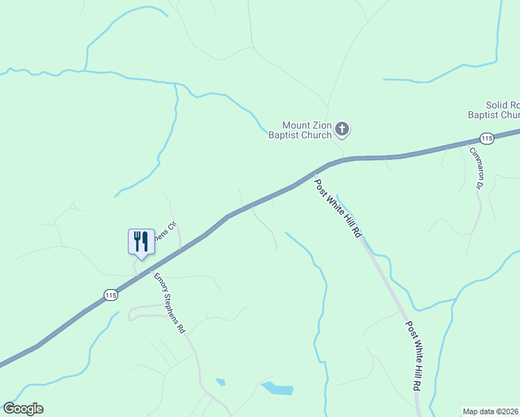 map of restaurants, bars, coffee shops, grocery stores, and more near 7 Chimney Springs Road in Murrayville