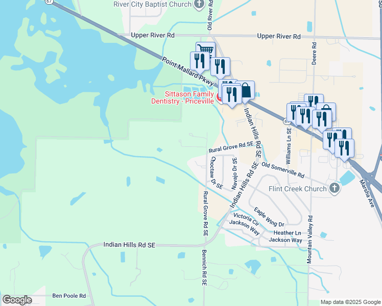 map of restaurants, bars, coffee shops, grocery stores, and more near in Decatur