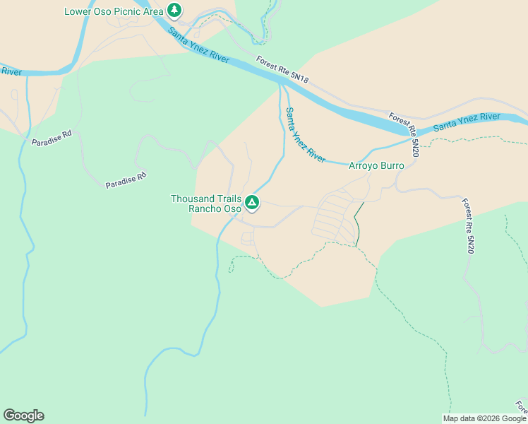 map of restaurants, bars, coffee shops, grocery stores, and more near 3750 Paradise Road in Santa Barbara