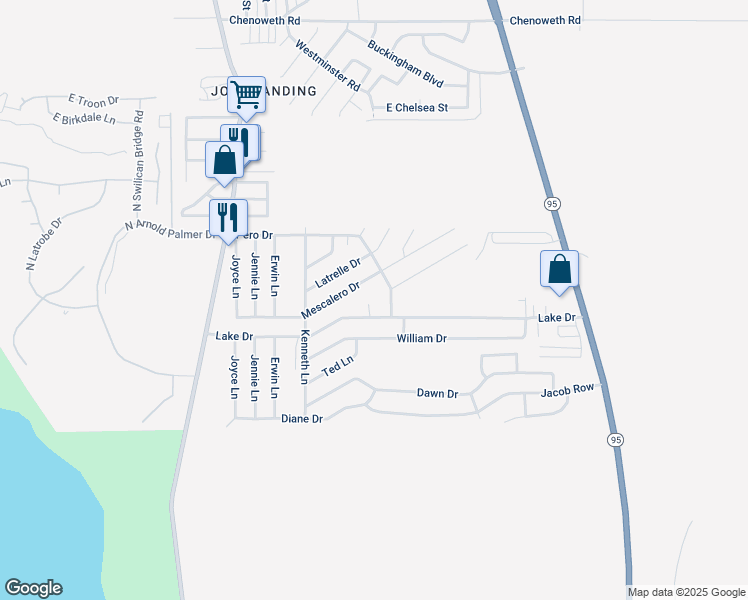map of restaurants, bars, coffee shops, grocery stores, and more near 3052 Lake Drive in Lake Havasu City
