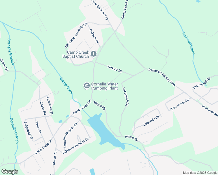 map of restaurants, bars, coffee shops, grocery stores, and more near 189 Eastwinds Drive in Cornelia