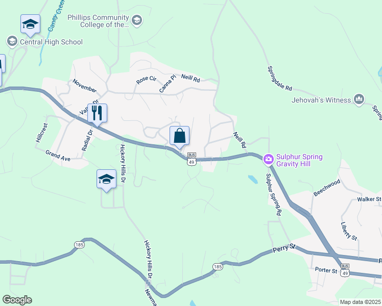 map of restaurants, bars, coffee shops, grocery stores, and more near 106 Circle Drive in Helena-West Helena