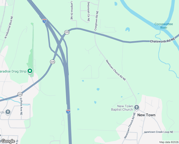 map of restaurants, bars, coffee shops, grocery stores, and more near 120 Laurel Dr NE in Calhoun