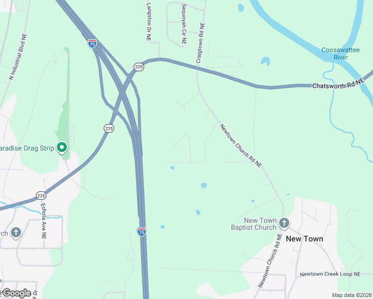 map of restaurants, bars, coffee shops, grocery stores, and more near 120 Laurel Drive Northeast in Calhoun