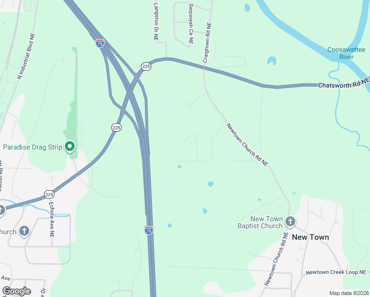 map of restaurants, bars, coffee shops, grocery stores, and more near 196 Laurel Drive Northeast in Calhoun