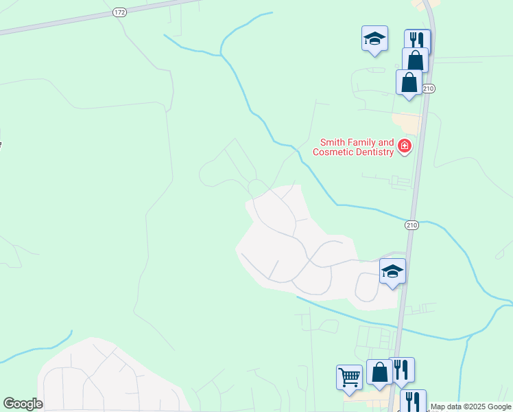 map of restaurants, bars, coffee shops, grocery stores, and more near 442 Pebble Shore Drive in Sneads Ferry