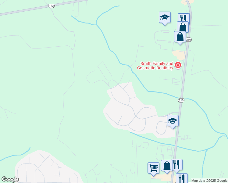 map of restaurants, bars, coffee shops, grocery stores, and more near 442 Pebble Shore Drive in Sneads Ferry