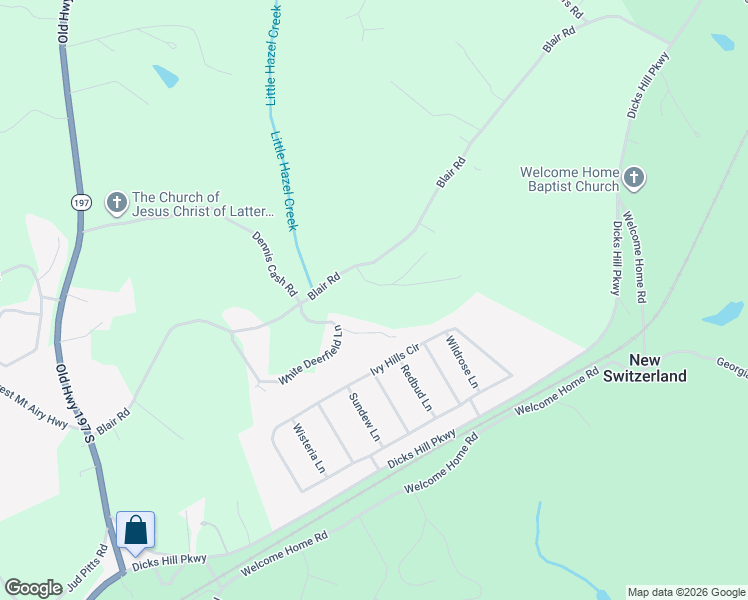 map of restaurants, bars, coffee shops, grocery stores, and more near 170 Rolling Meadow Drive in Mount Airy