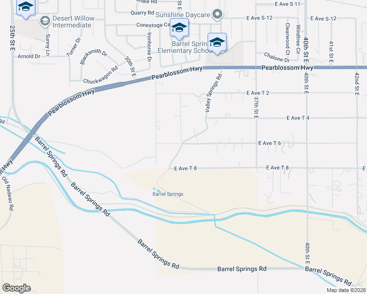 map of restaurants, bars, coffee shops, grocery stores, and more near 3400 East Avenue T 6 in Palmdale