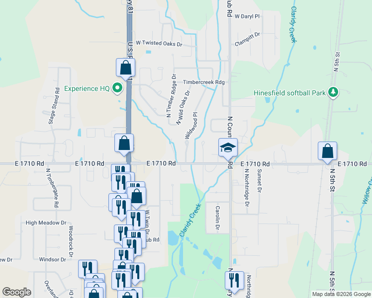 map of restaurants, bars, coffee shops, grocery stores, and more near 2513 Wildwood Place in Duncan