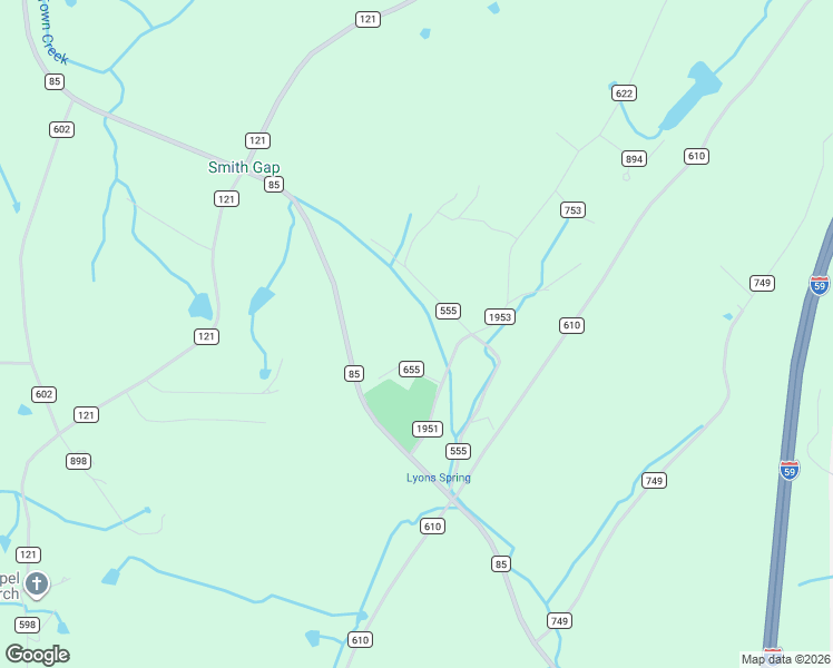map of restaurants, bars, coffee shops, grocery stores, and more near 253 County Road 622 in Valley Head