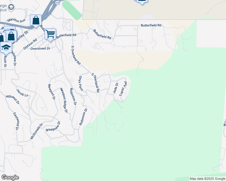 map of restaurants, bars, coffee shops, grocery stores, and more near 670 Jade Drive in Prescott