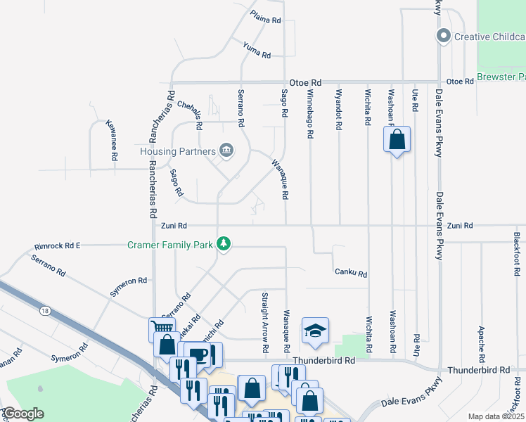 map of restaurants, bars, coffee shops, grocery stores, and more near 15791 Sago Dell in Apple Valley