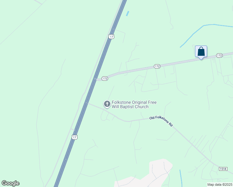 map of restaurants, bars, coffee shops, grocery stores, and more near 128 Abbey Lane in Holly Ridge