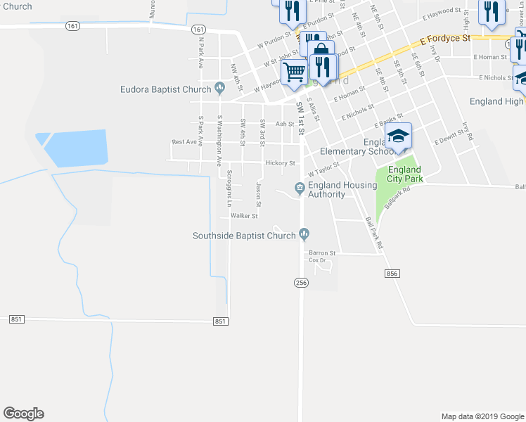 map of restaurants, bars, coffee shops, grocery stores, and more near 113 Jason Street in England