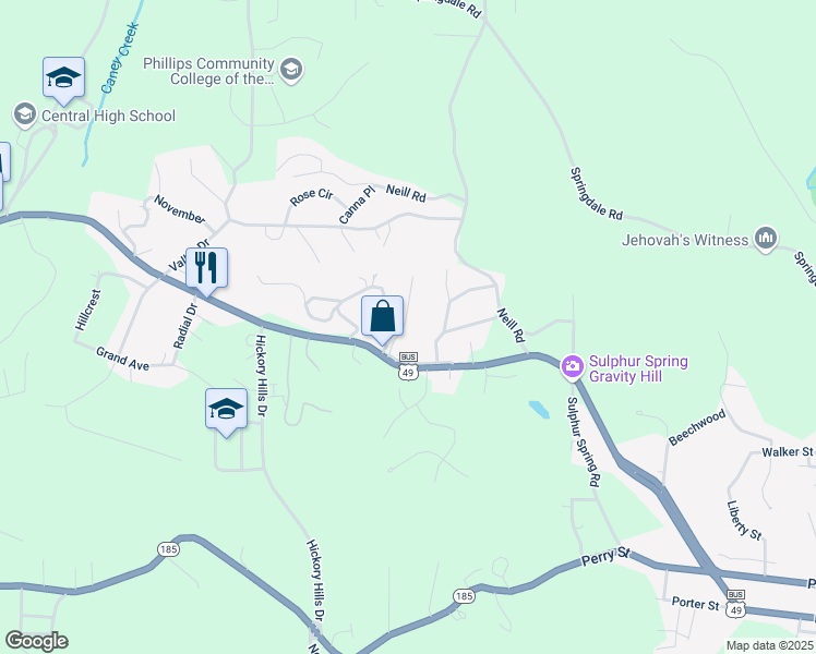 map of restaurants, bars, coffee shops, grocery stores, and more near 106 Circle Drive in Helena-West Helena