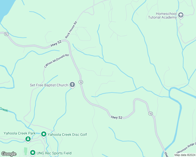 map of restaurants, bars, coffee shops, grocery stores, and more near 230 Mountain View Trail East in Dahlonega