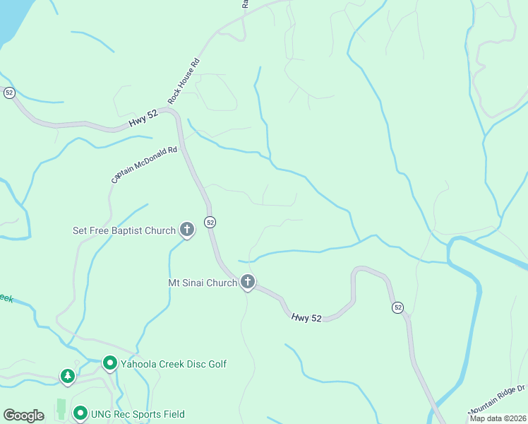map of restaurants, bars, coffee shops, grocery stores, and more near 238 Mountain View Trail East in Dahlonega