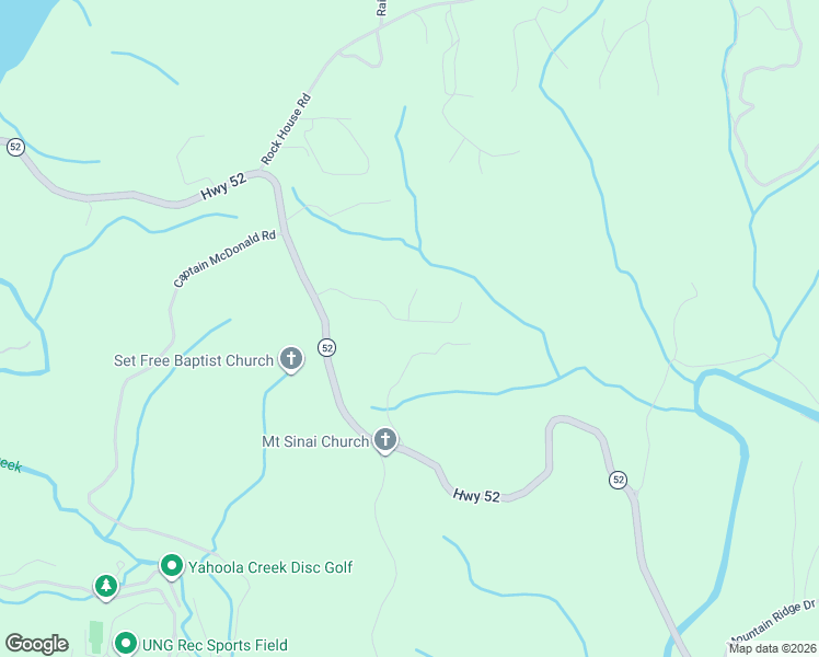 map of restaurants, bars, coffee shops, grocery stores, and more near 238 Mountain View Trail East in Dahlonega