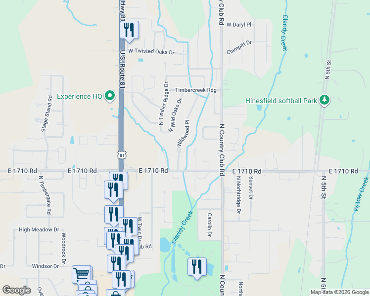 map of restaurants, bars, coffee shops, grocery stores, and more near 2513 Wildwood Place in Duncan