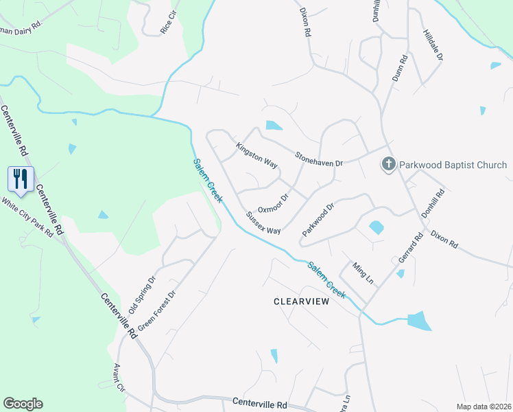 map of restaurants, bars, coffee shops, grocery stores, and more near 213 Oxmoor Drive in Anderson