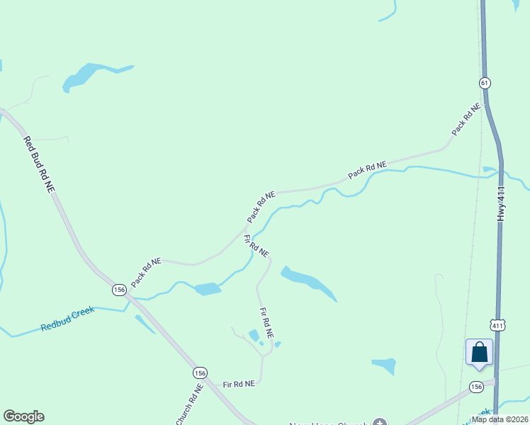 map of restaurants, bars, coffee shops, grocery stores, and more near 306 Pack Road Northeast in Ranger