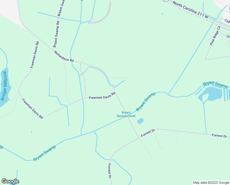 map of restaurants, bars, coffee shops, grocery stores, and more near Richardson Road in Bladenboro