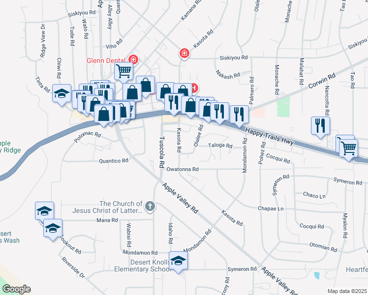 map of restaurants, bars, coffee shops, grocery stores, and more near 15740 Kasota Road in Apple Valley