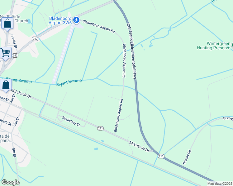 map of restaurants, bars, coffee shops, grocery stores, and more near Airport Road in Clarkton