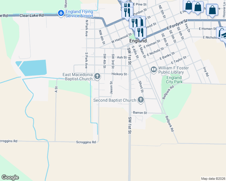 map of restaurants, bars, coffee shops, grocery stores, and more near 113 Jason Street in England