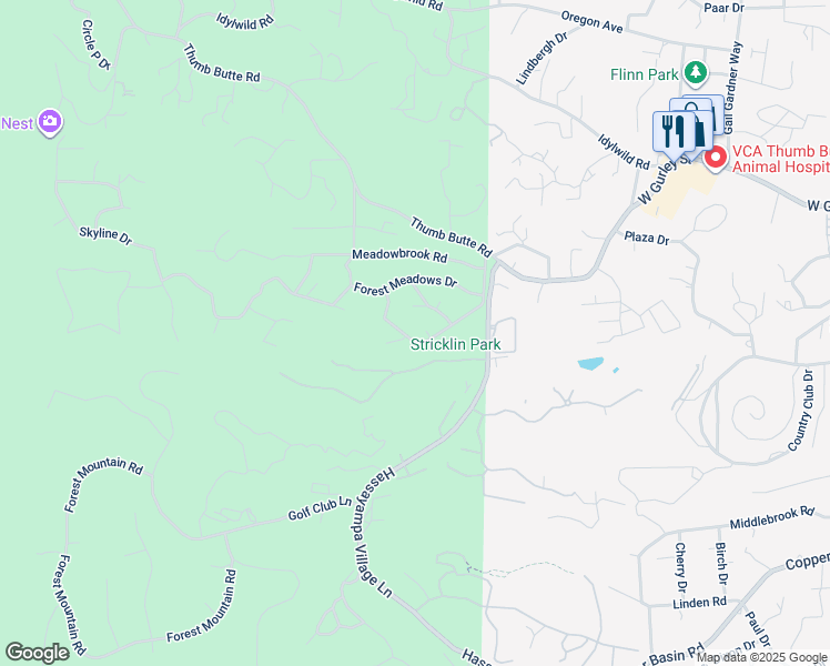 map of restaurants, bars, coffee shops, grocery stores, and more near 1850 Sherwood Drive in Prescott