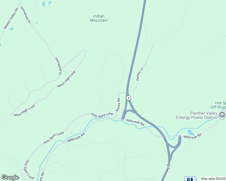 map of restaurants, bars, coffee shops, grocery stores, and more near 201 Rocky Road in Hot Springs