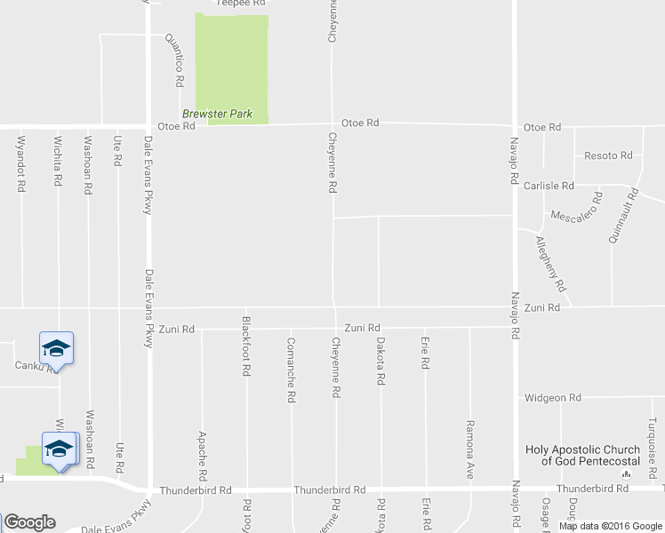 map of restaurants, bars, coffee shops, grocery stores, and more near Cheyenne Road in Apple Valley