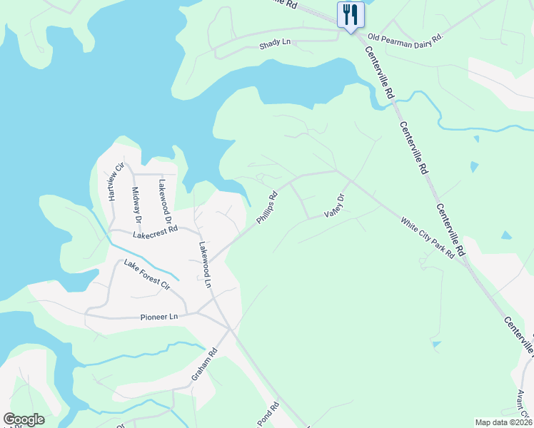 map of restaurants, bars, coffee shops, grocery stores, and more near 1110 Phillips Road in Anderson