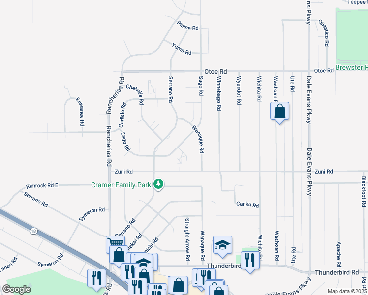 map of restaurants, bars, coffee shops, grocery stores, and more near 15819 Sago Road in Apple Valley