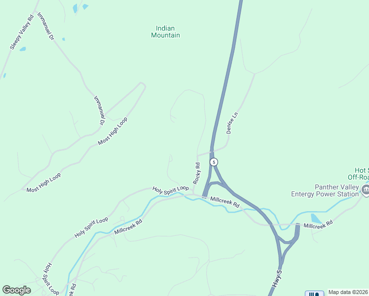 map of restaurants, bars, coffee shops, grocery stores, and more near 201 Rocky Road in Hot Springs