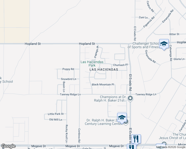 map of restaurants, bars, coffee shops, grocery stores, and more near 14342 Lorado Way in Victorville