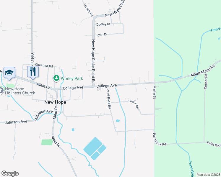 map of restaurants, bars, coffee shops, grocery stores, and more near 107 Paint Rock Road in New Hope